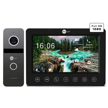 Комплект видеодомофона NeoLight KAPPA+ HD Black и панель вызова SOLO Graphite
