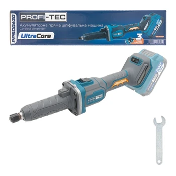 Акумуляторна пряма шліфувальна машина PROFI-TEC PPSG0620 UltraCore (без акумулятора та зарядного пристрою) (007181)