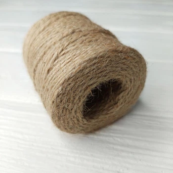Джутовий шпагат, 2мм*80м, 100 г, колір натуральний без фіксатора
