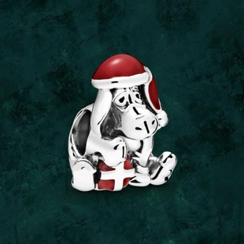Серебряная бусина шарм "Рождественский ослик Иа" Pandora (Пандора) 798449c01
