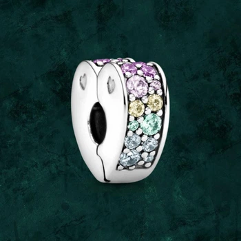 Серебряная бусина шарм "Радужное сердце" Pandora (Пандора) 797020nrpmx