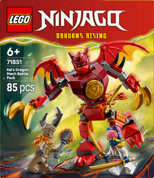 Zestaw klocków LEGO Ninjago Smok-mech Kaia — zestaw bitewny 85 elementów (71851)