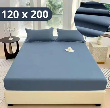 Простыня на резинке Softable Fabric 120×200 , синий— мягкая, плотная, комфортная (KT7006014)