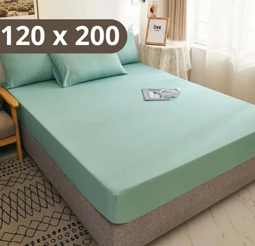 Простыня на резинке Softable Fabric 120×200 , мятный— мягкая, плотная, комфортная (KT7006044)