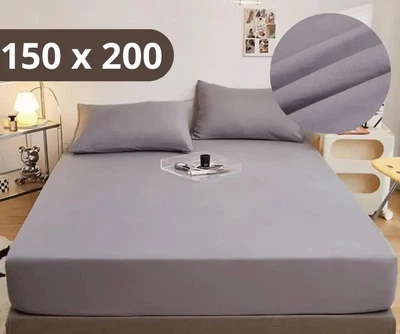 Простыня на резинке Softable Fabric 150×200 + 2 наволочки , серый — мягкая, плотная, комфортная(KT7006002)