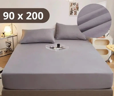 Простыня на резинке Softable Fabric 90×200 , серый— мягкая, плотная, комфортная (KT7006004)