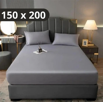 Простыня на резинке Softable Fabric 150×200 + 2 наволочки , серый— мягкая, плотная, комфортная (KT7006032)