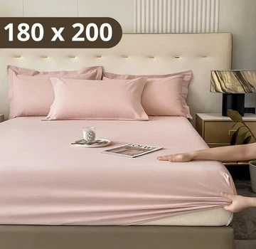 Простыня на резинке Softable Fabric 180×200 , розовый— мягкая, плотная, комфортная (KT7006026)
