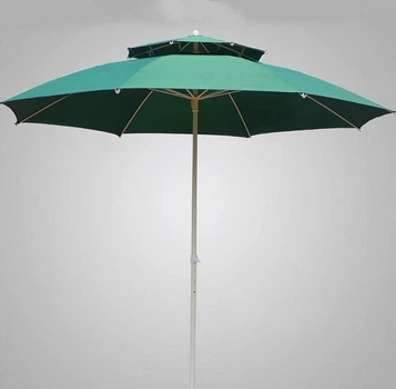 Пляжный зонтик Umbrella 2.7 м с двойным куполом в чехле, зеленый
