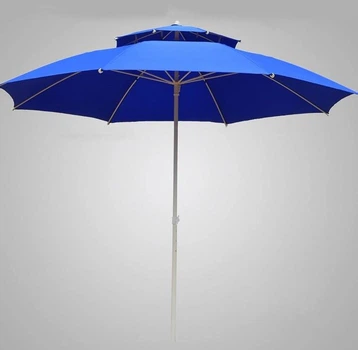 Пляжный зонтик Umbrella 2.7 м с двойным куполом в чехле, синяя