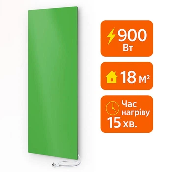 Электрический металлокерамический инфракрасный обогреватель UDEN-S 900 Вт «Универсал» / экономичный настенный обогреватель для квартиры, дома, офиса Зеленый