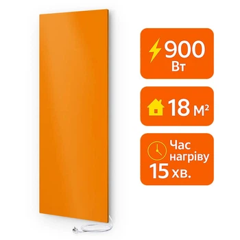 Электрический металлокерамический инфракрасный обогреватель UDEN-S 900 Вт «Универсал» / экономичный настенный обогреватель для квартиры, дома, офиса Оранжевый