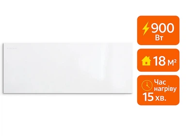 Электрический инфракрасный металлокерамический обогреватель UDEN-S 900 Вт / экономичный настенный обогреватель для квартиры, дома, офиса Белый