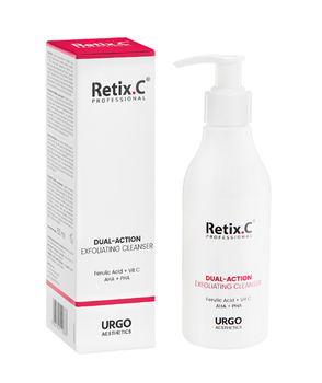 Retix.C Dual-Action Exfoliating Cleanser 150 мл – отшелушивающий очищающий гель с AHA/PHA, феруловой кислотой и витамином C, профессиональный очиститель для лица Retix.C