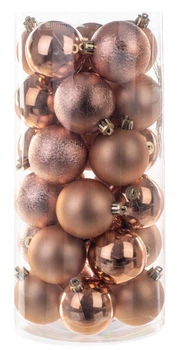 Komplet bombek na choinkę Kadax Pons 6 cm 30 szt Miedziany K11239 (5906638309308)