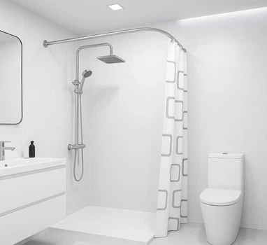 Карниз кутовий для шторки в ванну кімнату Artlend 70*100 із нержавіючої сталі