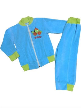 Костюм для мальчика р.26 (74-80 см) велюр голубой