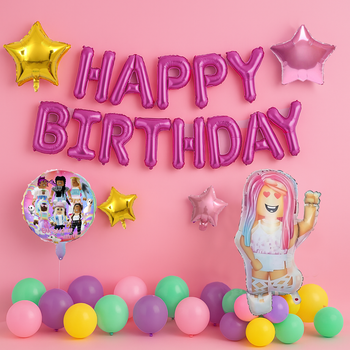 Фотозона Із Кульок Роблокс Roblox Girl HAPPY BIRTHDAY (27 кульок)