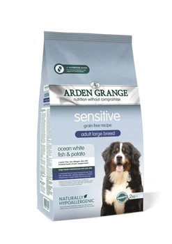 Сухой корм для собак больших пород Arden Grange Sensitive Large Breed ocean white fish/potato с белой рыбой и картофелем, 12 кг