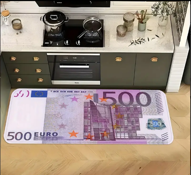 Фланелевый декоративный коврик "500 Евро"