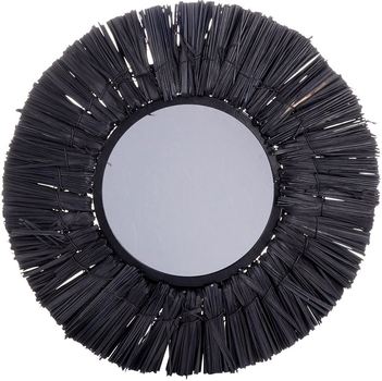 Lustro ścienne Home Styling Collection 569755 Okrągłe w stylu Boho 32 cm Czarne (8720573499668)