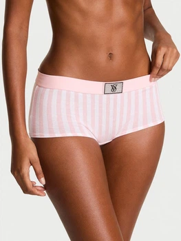 Трусики шорти жіночі бавовняні Victoria's Secret 27204294 XL Рожеві (42112955166968)
