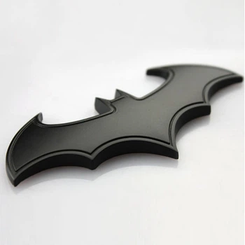 Эмблема значок Batman Бэтмен (металл, черный, матовый) 3,5*8,0 см