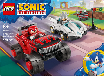 Конструктор LEGO Sonic the Hedgehog Автомобіль Сільвера vs. монстр вантажівки Наклза 378 елементів (77118)