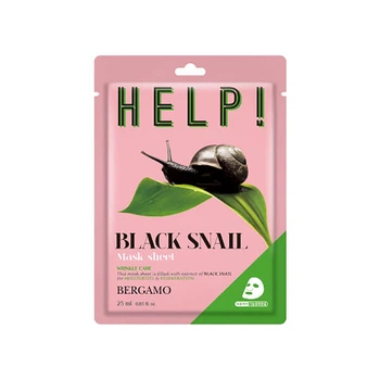Маска для обличчя з екстрактом чорного равлика BERGAMO HELP MASK PACK BLACK SNAIL 25ml