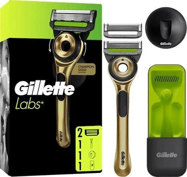 Верстат Gillette Labs Champion Gold Edition з миючим елементом 5 лез 2 картрижда з настінним кріпленням і футляром