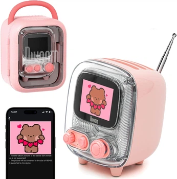 Портативная беспроводная колонка Divoom Tiivoo-2 с Bluetooth, пиксель-экраном, FM-радио, будильником и мультимедийными функциями, Розовый