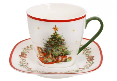 Кістяна порцеляна - чашка + блюдце Palace Bone China White, 220 мл