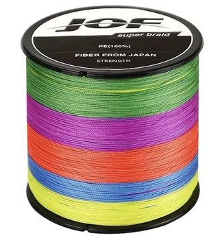 Шнур рыболовный плетёный JOF ×4 500 м #3.0 0.28мм 35lb 15.88kg multicolor