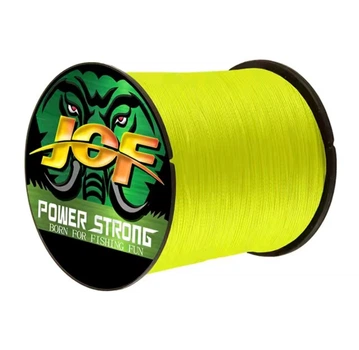 Плетений шнур для риболовлі JOF Power Strong × 4 300м 0,6# 0.12 мм, 12 lb, 5,6 kg yellow
