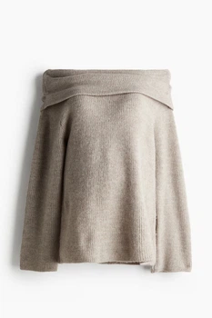 В'язаний светр для вагітних H&M 1241142002c49 S бежевий (100004462)