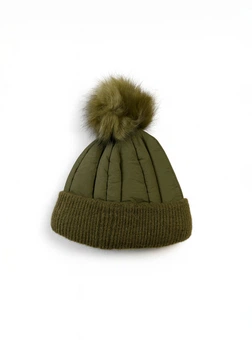 Стеганная шапка Zara 653294505c48 S-M хаки (100002626)