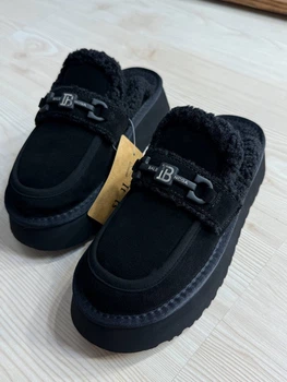 Уггі жіночі Itts 080-1 лофери капці на платформі з хутром 40 чорні