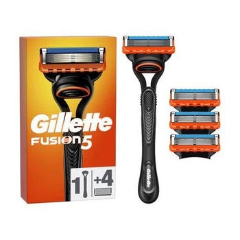 Станок для гоління чоловічий (Бритва) Gillette Fusion5 та 4 змінних картриджа (касети) чорний