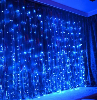 Гирлянда штора Водопад 240-B большая лампа 3D led blue 3х2м (силиконовый провод с удлинением) HDSYR_649