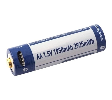 Аккумулятор Keeppower AA 14500 1,5В 1950 mAh micro USB Сине-белый (1595859851)