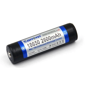 Аккумулятор Keeppower Li-ion 18650 2600mAh с защитой для фонарей и устройств 3.7V батарея с защитой (LIV-S_11C)