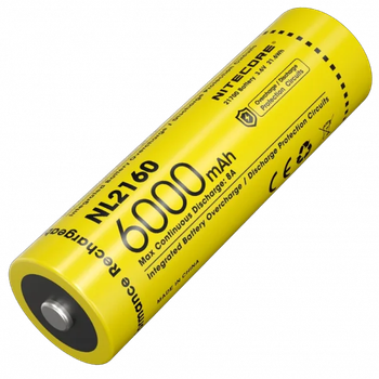 Аккумулятор 21700 Nitecore NL2160 6000mAh Li-Ion для фонарей и устройств перезаряжаемый источник энергии (VIL-O_33P)