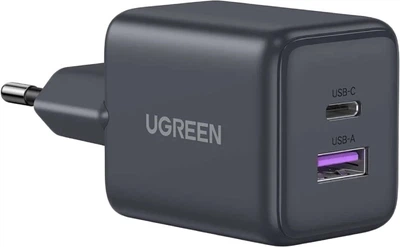 Мережевий зарядний пристрій Ugreen X516 2xUSB 30 Вт (USB-A + USB-C) Grey (UGR-55539)