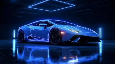Дизайнерские виниловые фотообои на флизелиновой основе Blue car