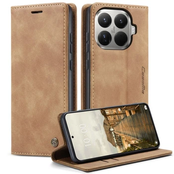 Чохол книжка Caseme з магнітом для Xiaomi 15T Pro коричневий