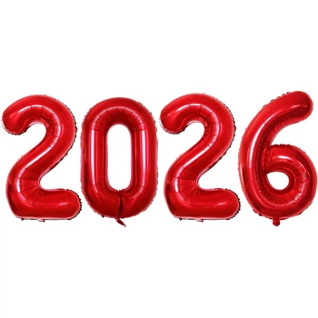 Новорічні Надувні Цифри 2026 (100см) Новий Рік Червоний