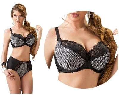 Бюстгальтер Nessa Albertina s/soft 80E черный с белым принтом