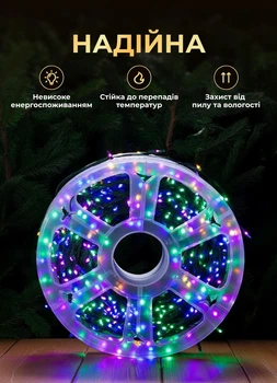 Светодиодная гирлянда Хвойная лапа 100 м 2000 LED светодиодов новогодняя гирлянда роса на катушке 8 режимов зеленый провод Мультиколор