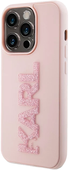 Etui Karl Lagerfeld 3D Rubber Glitter Logo do Apple iPhone 15 Pro Pink (KLHCP15L3DMBKCP)