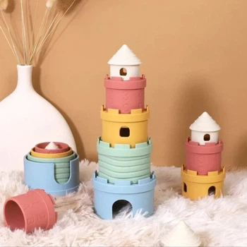 Силіконова іграшка для малюків пірамідка Вежа TOY 13042
